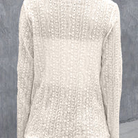 Eyelet Roll-Tab Sleeve Cardigan