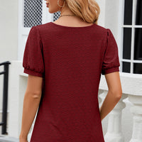 Eyelet Short Sleeve Top