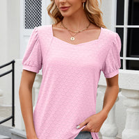 Eyelet Short Sleeve Top