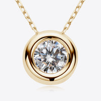 Simple Solitude 1 Carat Moissanite Pendant 925 Sterling Silver Necklace