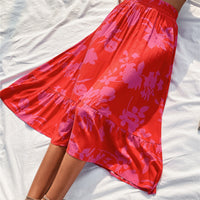 Printed Elastic Waist Skirt