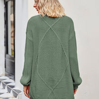 Cable-Knit Long Sleeve Cardigan