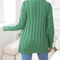 Work to Vacay Button Down Cable-Knit Cardigan