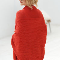 Modern Lady of Elegance Dolman Sleeve Open Front Ribbed Trim Longline Cardigan