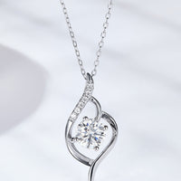 Platinum-Plated 1 Carat Moissanite Pendant Necklace