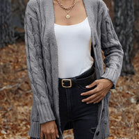 Cable-Knit Button Down Cardigan