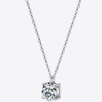 Minnie 2 Carat Moissanite 4-Prong 925 Sterling Silver Necklace