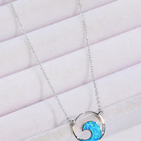 Opal Wave Pendant Necklace