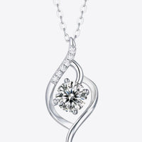 Platinum-Plated 1 Carat Moissanite Pendant Necklace