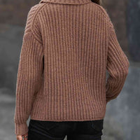 Turtleneck Rib-Knit Sweater