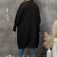 Plus Size Long Sleeve Pocketed Cardigan
