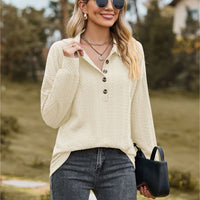 Collared Neck Long Sleeve Blouse