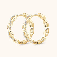 Moissanite Crisscross Hoop Earrings