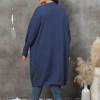 Plus Size Long Sleeve Pocketed Cardigan