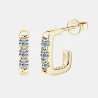 Moissanite 925 Sterling Silver Geometrical Huggie Earrings