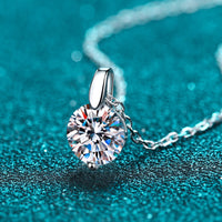 Minimalist 925 Sterling Silver Moissanite Pendant Necklace