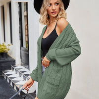 Cable-Knit Long Sleeve Cardigan