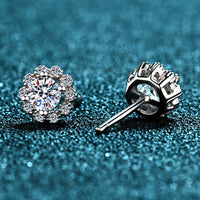 Moissanite Floral-Shaped Stud Earrings