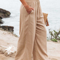 Full Size Smocked Waist Wide Leg Pants