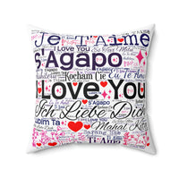 How To Say I Love You Spun Polyester Square Pillow