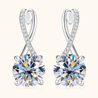 Fit for Royalty 4 Carat Moissanite 925 Sterling Silver Earrings