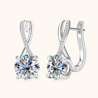 Fit for Royalty 4 Carat Moissanite 925 Sterling Silver Earrings