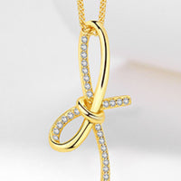 Zircon Bow Pendant Necklace