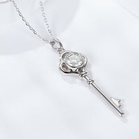 Path to Peace 925 Sterling Silver 1 Carat Moissanite Key Pendant Necklace