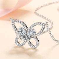 Mademoiselle Moissanite Butterfly Pendant Necklace