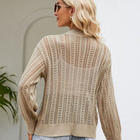 Easy Breezy Button Down Ribbed Trim Cardigan