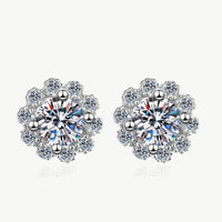 Moissanite Floral-Shaped Stud Earrings