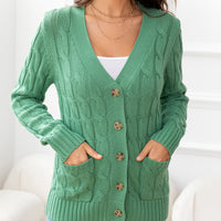 Work to Vacay Button Down Cable-Knit Cardigan