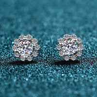 Moissanite Floral-Shaped Stud Earrings