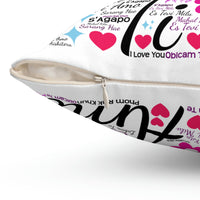 I Love You In Different Languages 2 Polyester Square Pillow