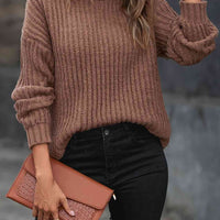 Turtleneck Rib-Knit Sweater