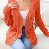 Work to Vacay Button Down Cable-Knit Cardigan