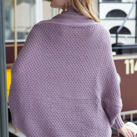 Modern Lady of Elegance Dolman Sleeve Open Front Ribbed Trim Longline Cardigan