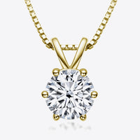 Hexa 925 Sterling Silver 1 Carat Moissanite Pendant Necklace