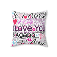 I Love You In Different Languages 2 Polyester Square Pillow