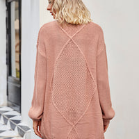 Cable-Knit Long Sleeve Cardigan