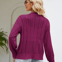 Easy Breezy Button Down Ribbed Trim Cardigan