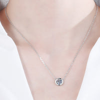 Moissanite Round Pendant Chain Necklace
