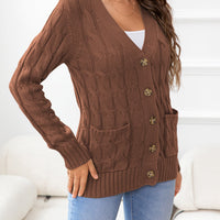 Work to Vacay Button Down Cable-Knit Cardigan