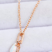 Opal Pendant 925 Sterling Silver Chain-Link Necklace