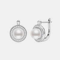 Moissanite Pearl 925 Sterling Silver Earrings