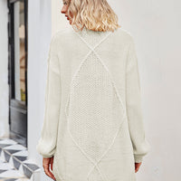 Cable-Knit Long Sleeve Cardigan