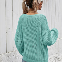 V-Neck Dropped Shoulder Sweater