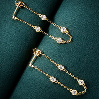 Bedazzled Reign 1 Carat Moissanite 925 Sterling Silver Chain Earrings