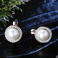 Moissanite Pearl 925 Sterling Silver Earrings