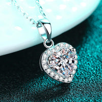 Shining Love 1 Carat Moissanite Pendant Chain Necklace